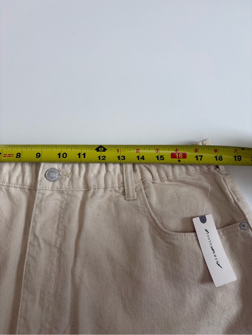 Anthropologie Pilcro Off White High Waisted Shorts Size XL New with Tags - Picture 9 of 9